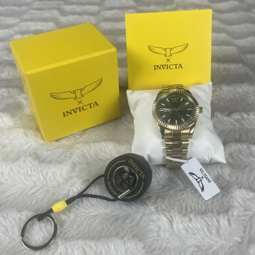 Invicta Men's Watch Specialty I by Invicta Green Dial Yellow Gold Bracelet 69008